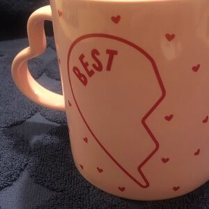 Best Friends Heart Handle Pink Mug